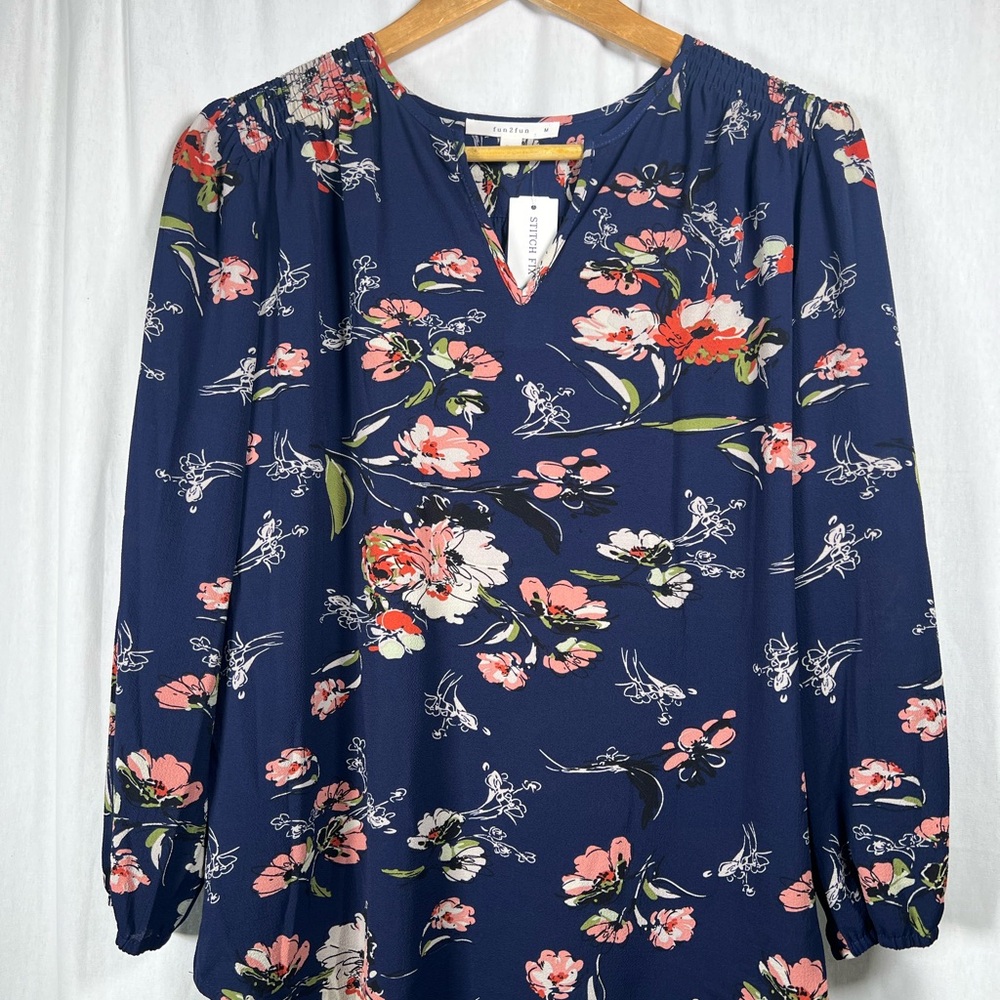 Floral Navy Blouse